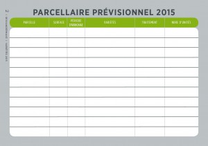 Document de prévisionnel à compléter pour le parcellaire